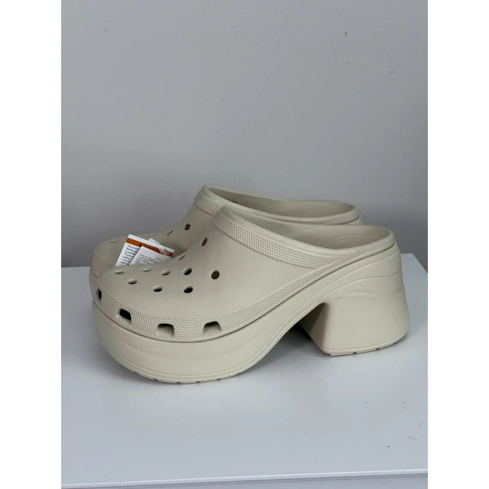 Crocs Siren Clog‎ Men 11 Bone Beige White Platform Chunky Heels Y2K Bratz Doll